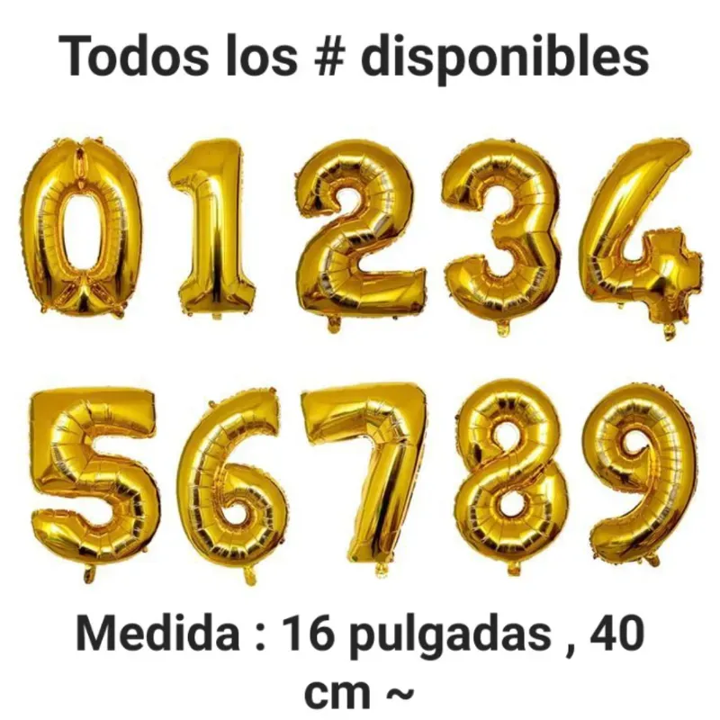 Globos de números dorados 