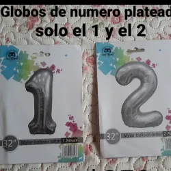 Globos de números plateados