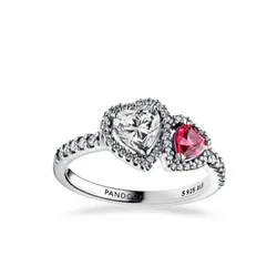 Anillo Halo de Doble Corazón 