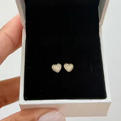 Aretes de corazón medianos con circonias