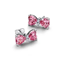 Aretes de Lazo Rosa Grandes 