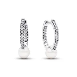 Argollas medianas con perla