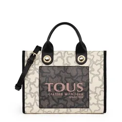 Bolsa Cuadrada Negra Estampada 