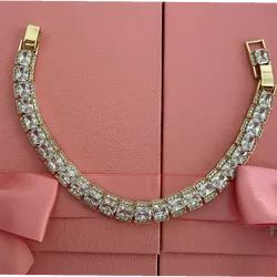 Brazalette de circonias corte cuadrado