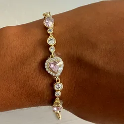Brazalette de Corazones Rosa