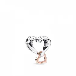Corazon doble con detalle rose gold
