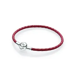 Cuero Rojo cierre silver