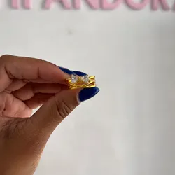 Lazo Blanco con baño en oro 