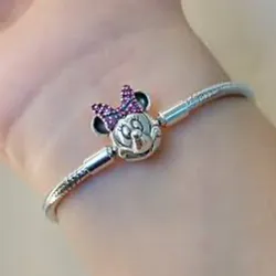 Pulsera de Minnie con lazo rosa 