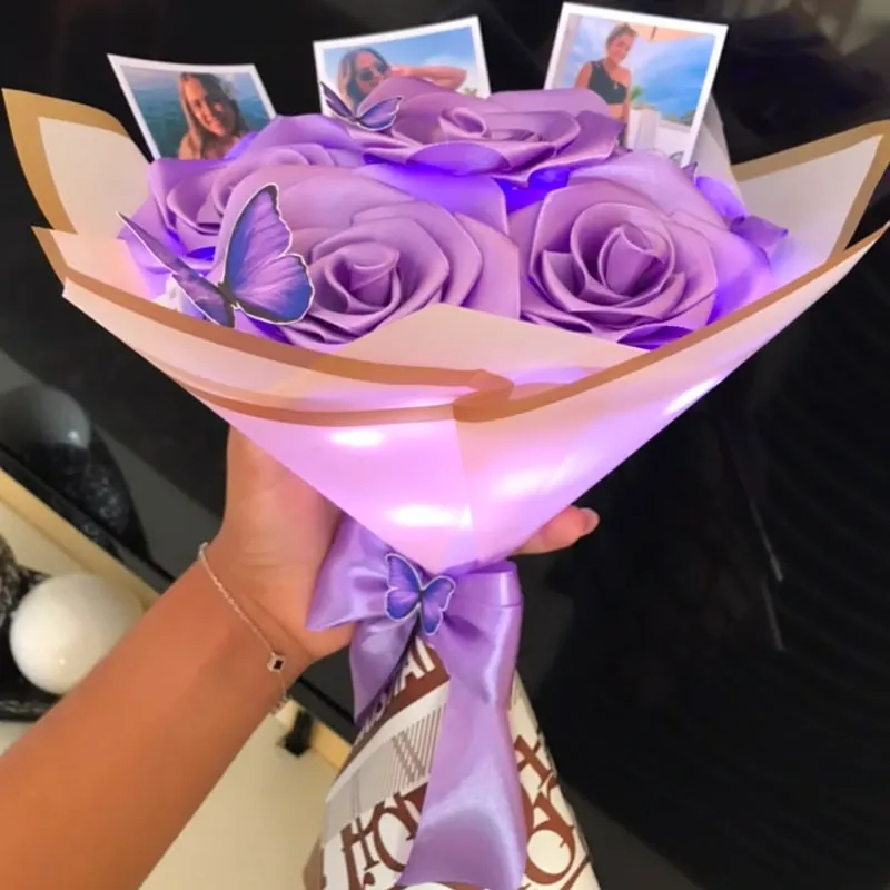 Ramo de 7 rosas con fotos