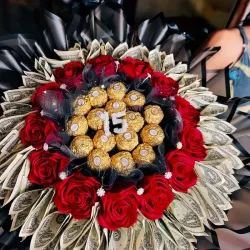 Ramo Encanto 🖤❤️ 12 rosas