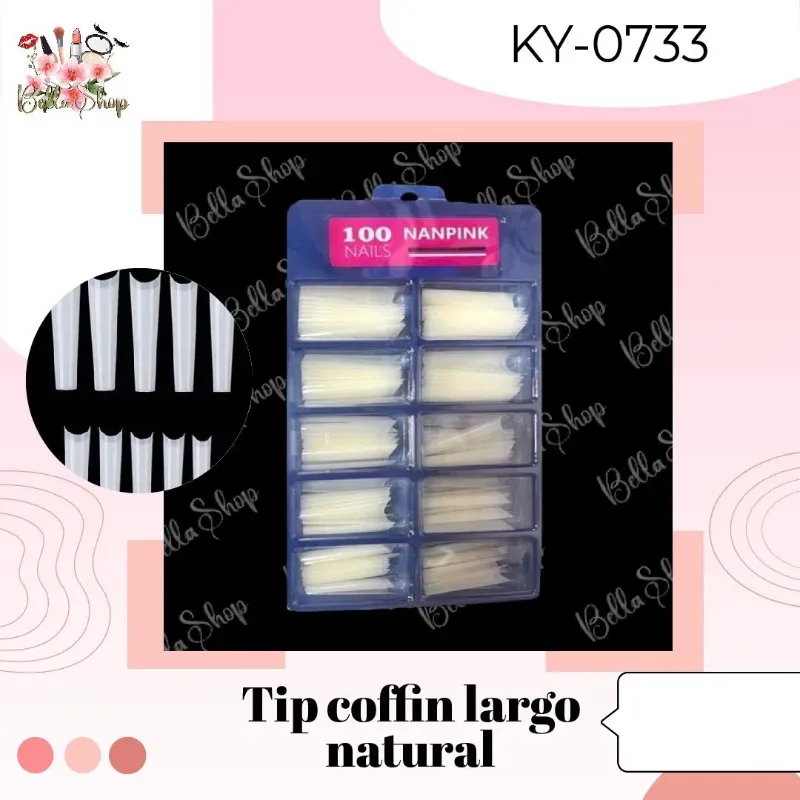 Caja de uñas Coffin natural 