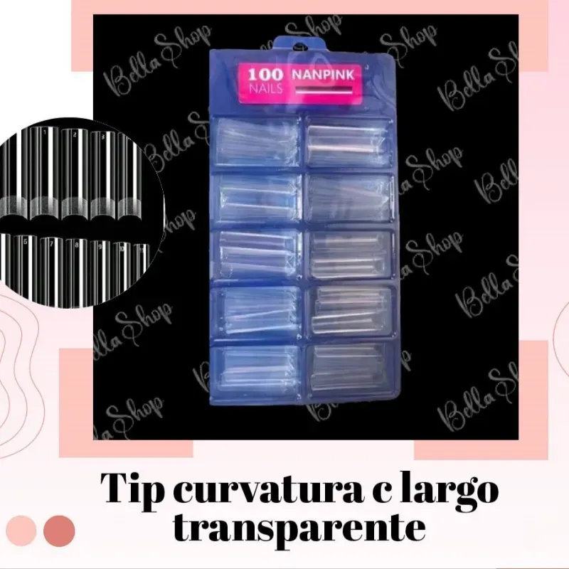 Caja de uñas cuadradas curva C