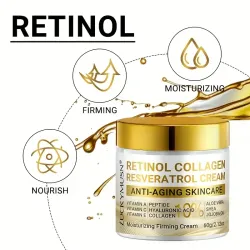 Crema hidratante con retinol, colágeno y reverestrol