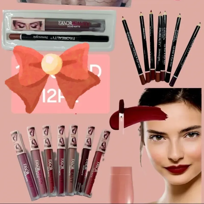 Creyones matte con lápiz delineador 