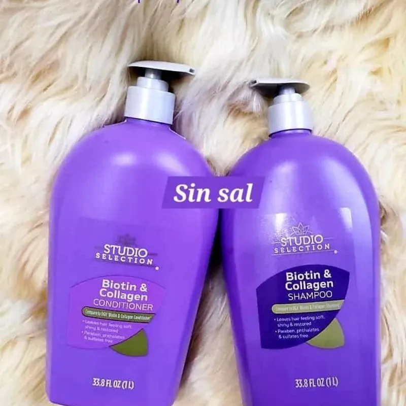 Juego de champú y acondicionador d biotina y colágeno 