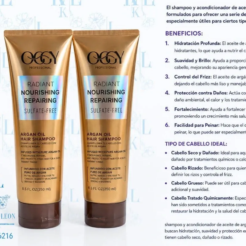 Juego de shampu oggy aceite de argan
