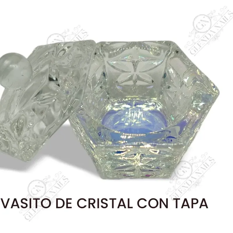 Vasito de cristal con tapa 