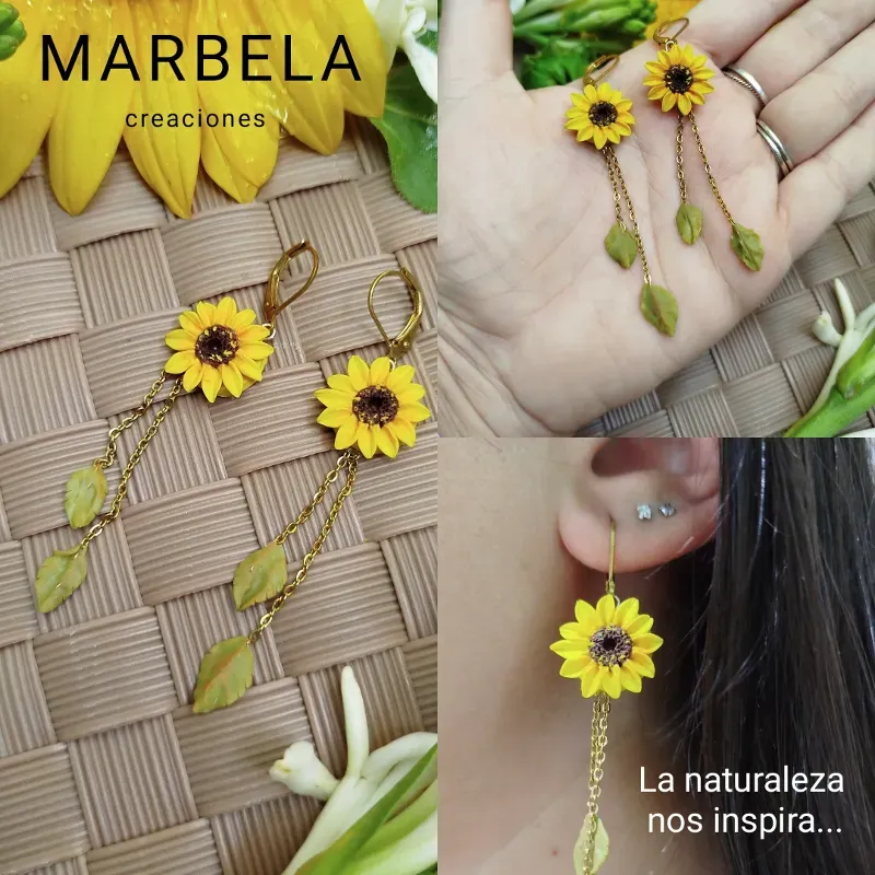 Aretes de Girasol 