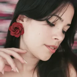 ✨Aretes XL de Rosas (Rojas)✨