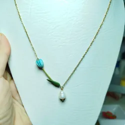 ✨Cadena de Tulipán azul celeste✨