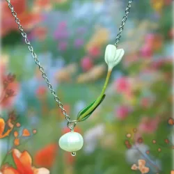 ✨ Cadena de Tulipán Blanco✨