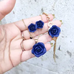 Conjunto de Rosas Azul Índigo 