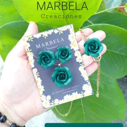 Conjunto de Rosas Verde Esmeralda 