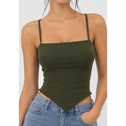 Blusa sencilla de pico tela espagueti