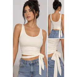 Blusa sencilla de tiras para lazo color crema