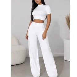 Conjunto de pantaloneta y top de cuello alto Color Blanco