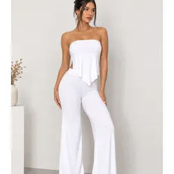 Conjunto de pantaloneta y top de pico color Blanco