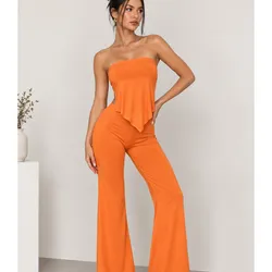 Conjunto de pantaloneta y top de pico color Naranja
