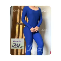 Mono enterizo casual mangas largas color azul