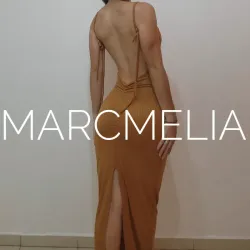 VESTIDO CALA C/ABERTURA BEIGE