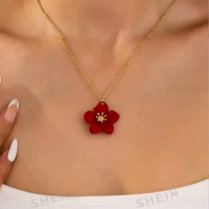 COLLAR FLOR ROJA