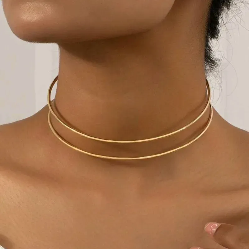 COLLAR GARGANTILLA DOBLE DORADA