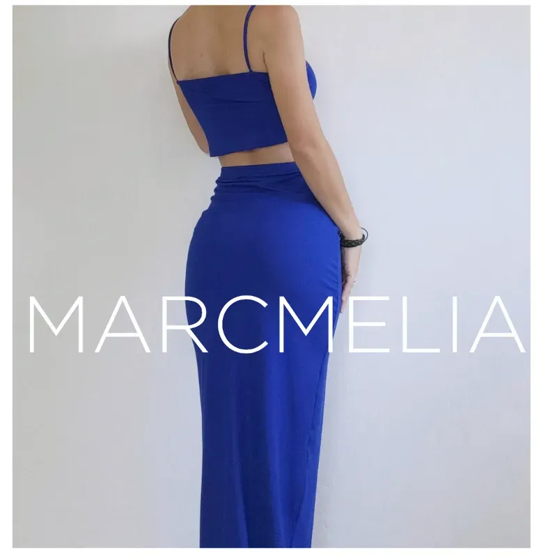 CONJUNTO FALDA JULIET /TOP SENCILLO AZUL