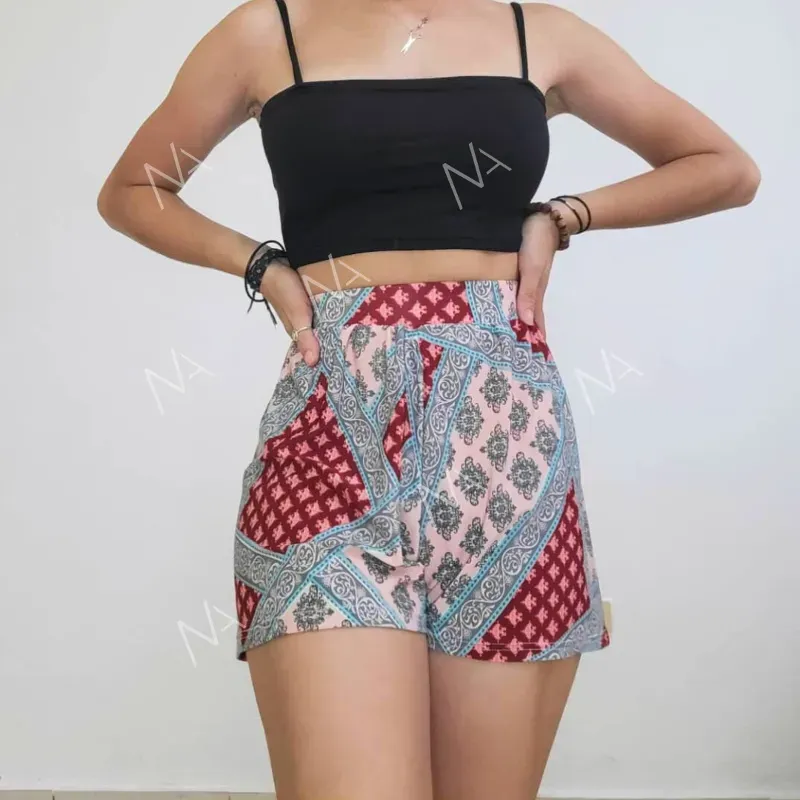  SHORT ESTAMPADO/TOP SENCILLO NEGRO