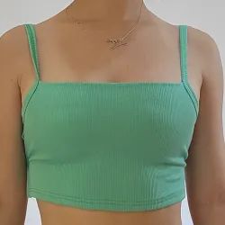 CROP CON TIRAS VERDE AQUA