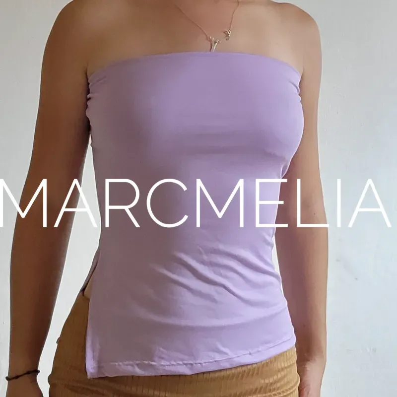 CROP TOP LARGO C/ABERT LILA