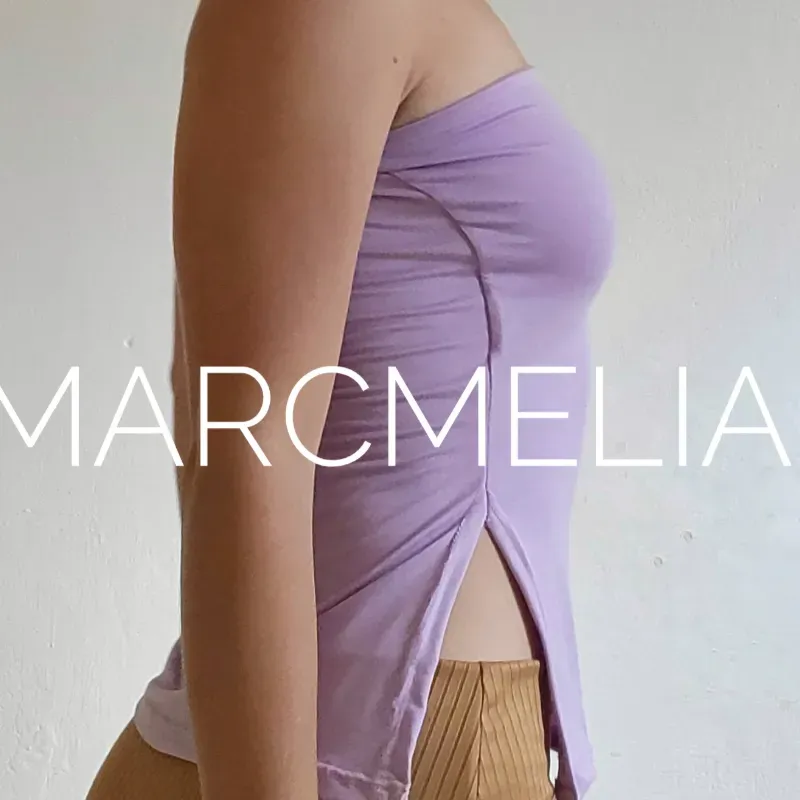 CROP TOP LARGO C/ABERT LILA