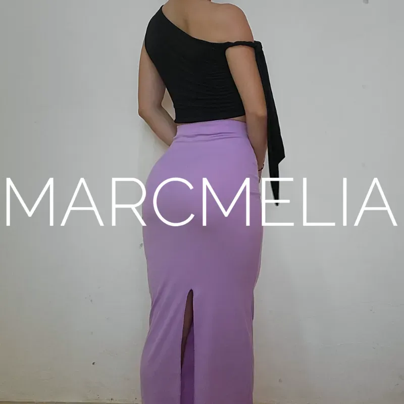 FALDA C/ABERT TRASERA LILA/TOP DALI NEGRO