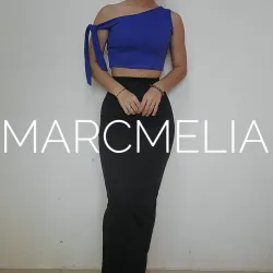 FALDA C/ABERT TRASERA NEGRA/TOP DALI AZUL
