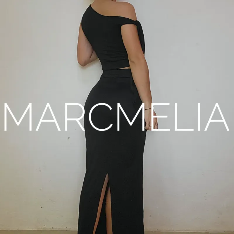 FALDA C/ABERT TRASERA /TOP DALI NEGRO