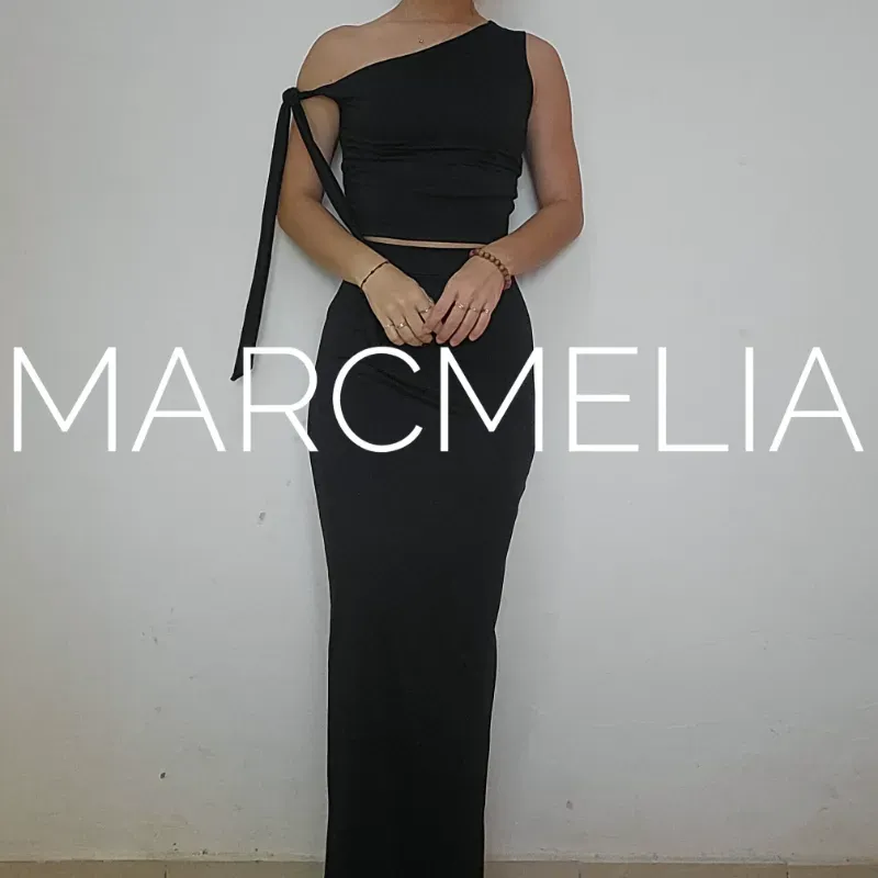 FALDA C/ABERT TRASERA /TOP DALI NEGRO