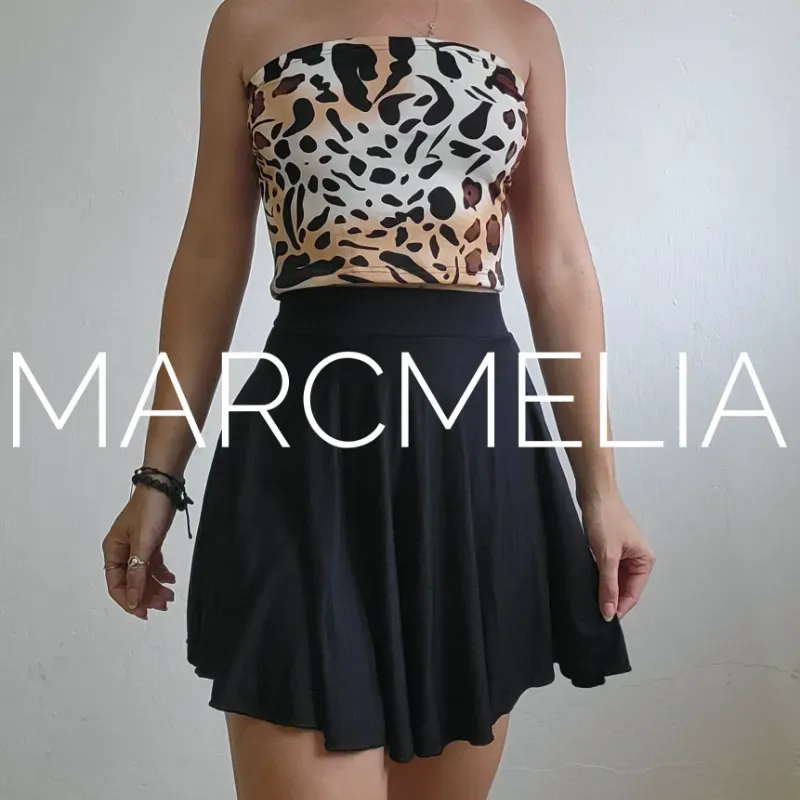 FALDA CIRCULAR C/LICRA/CROP TOP ESTAMP. 