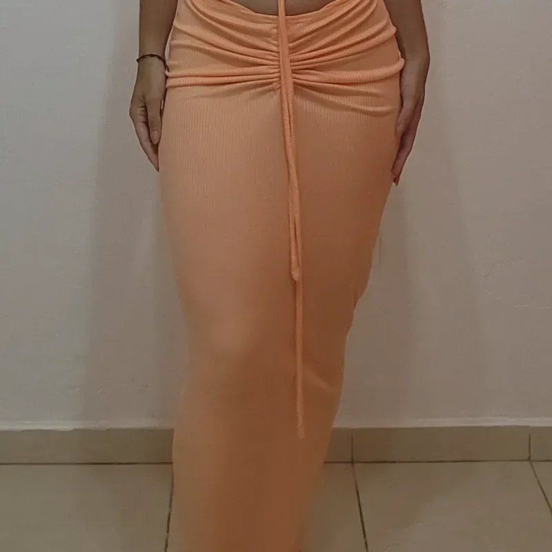 FALDA CORRUGADA SALMÓN