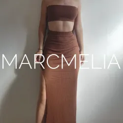 FALDA LARGA C/ABERT CARMELITA /CROP TOP CARMELITA