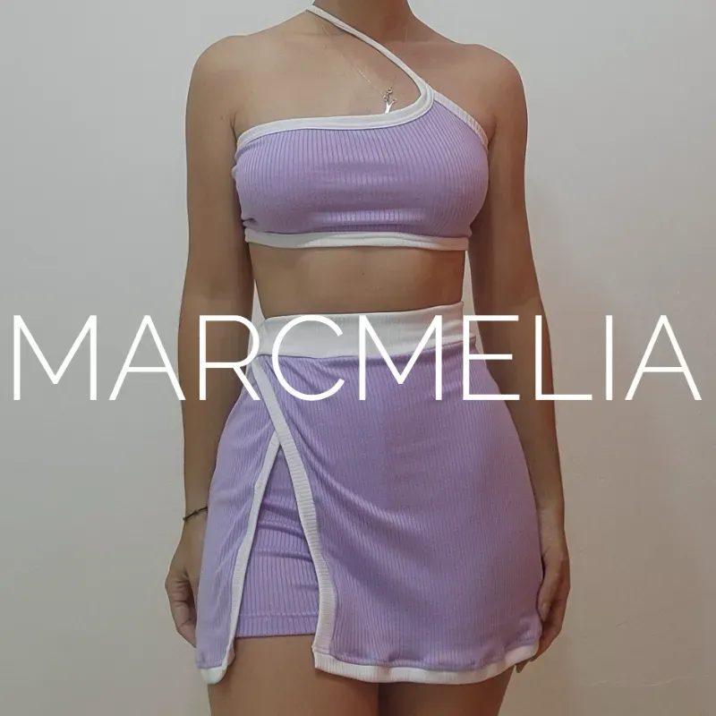 FALDA MINI C/LICRA LILA/TOP IVO LILA
